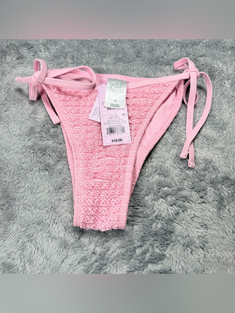 wild fable Pink Crochet Tie-Side Bikini Bottom